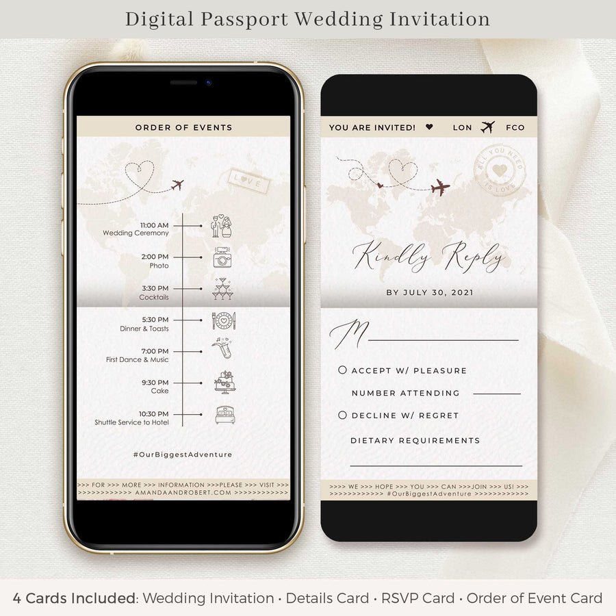 SOFIA Destination Wedding Save the Date & Passport Wedding Invite Bundle