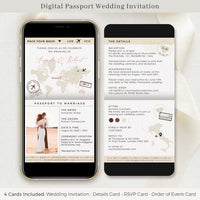SOFIA Digital Boarding Pass Save the Date & Passport Wedding Invitation Bundle