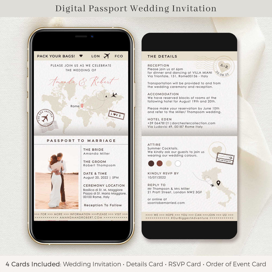 SOFIA Destination Wedding Save the Date & Passport Wedding Invite Bundle