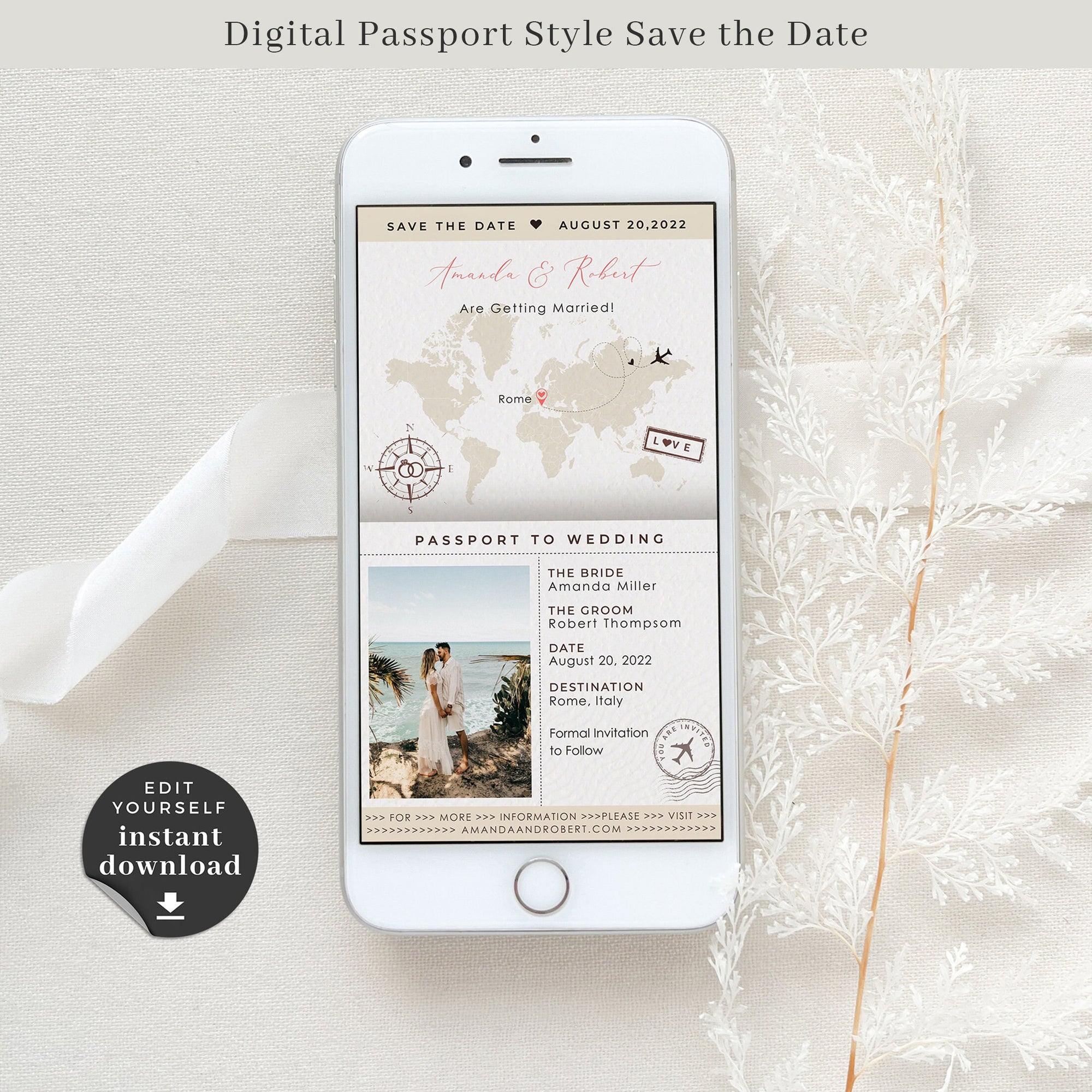 SOFIA Destination Wedding Invitation & Save the Date Bundle
