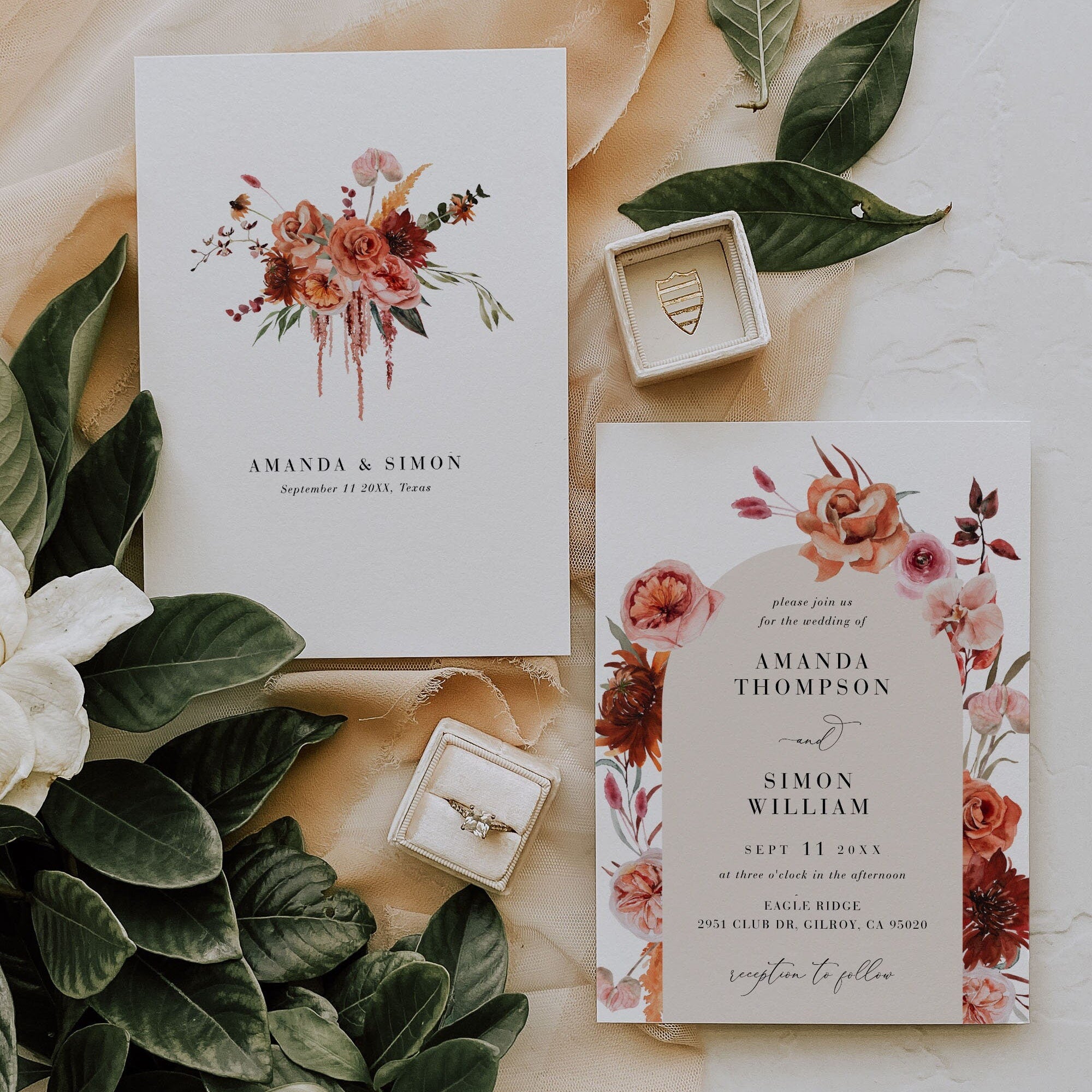 SCARLETT Diy Boho Wedding Invitation Template