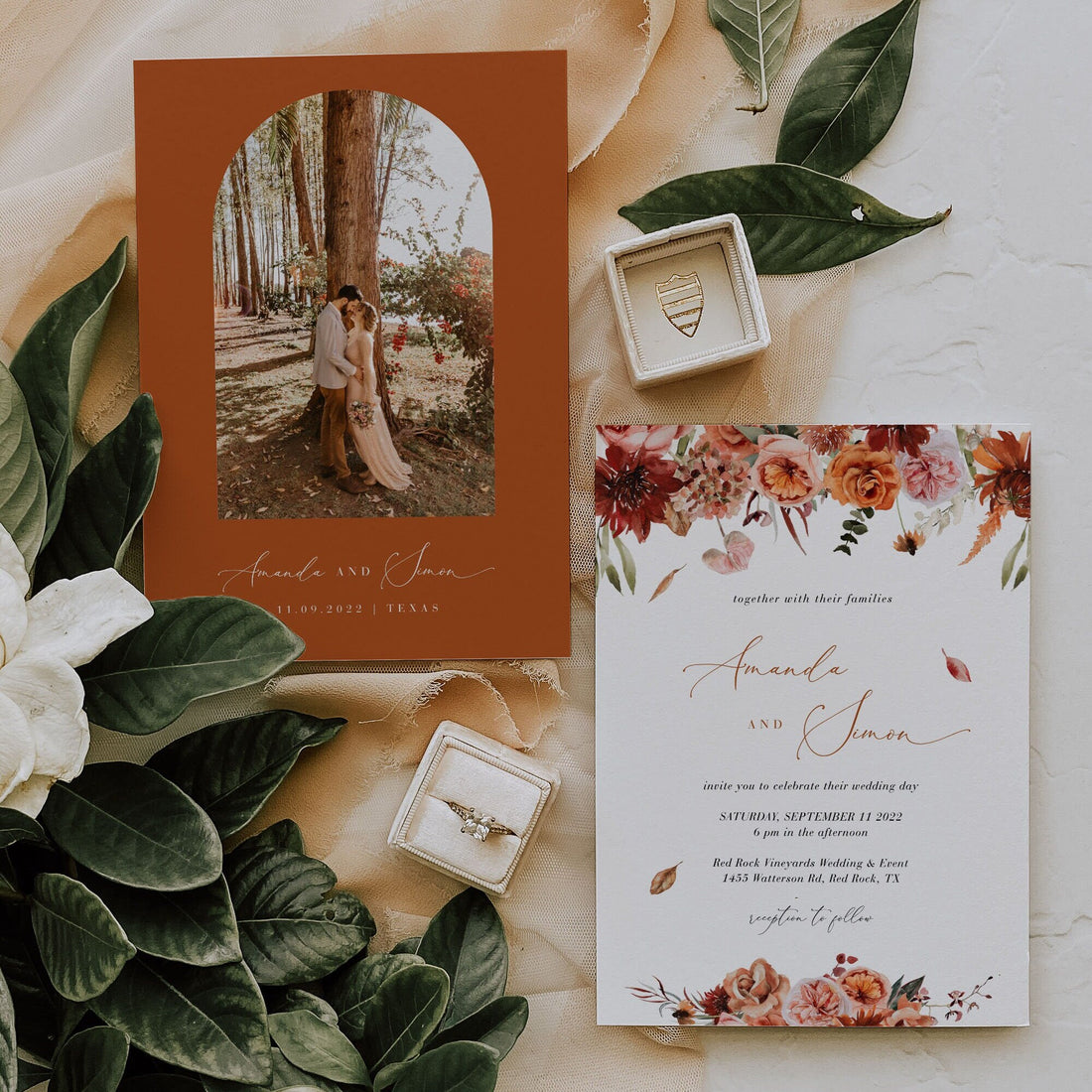 SCARLETT DIY Bohemian Wedding Invitation Card Template