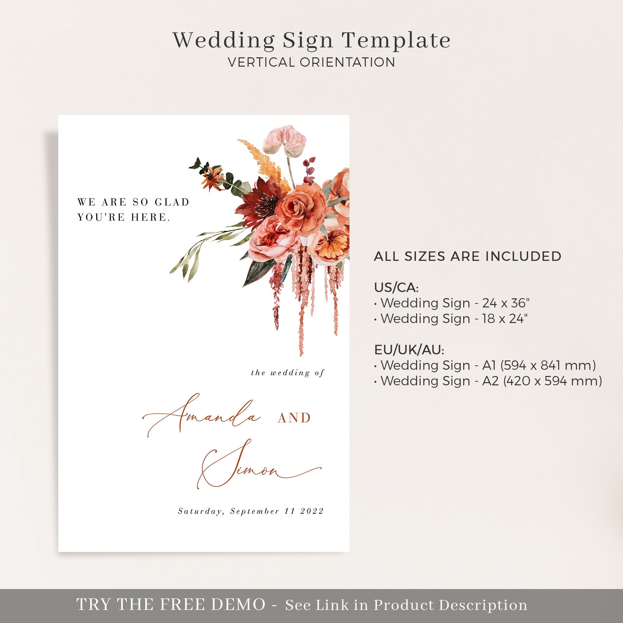 SCARLETT Welcome to Our Wedding Sign Boho Style