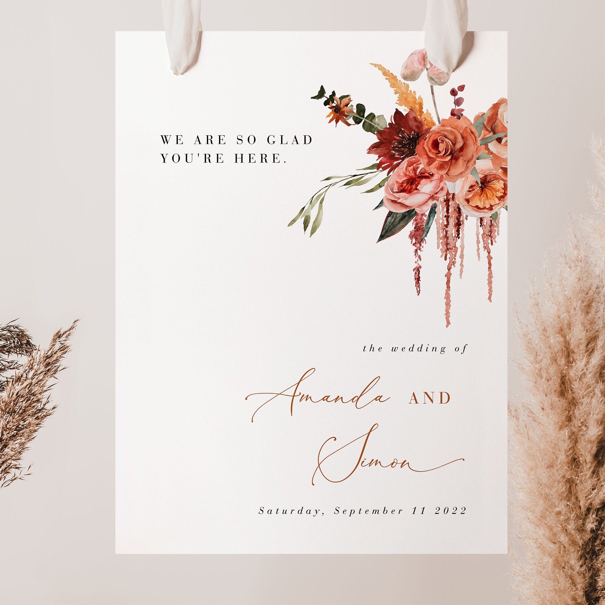 SCARLETT Welcome to Our Wedding Sign Boho Style