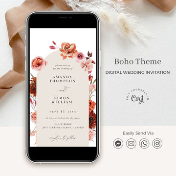 SCARLETT Boho Wedding Invitation Digital