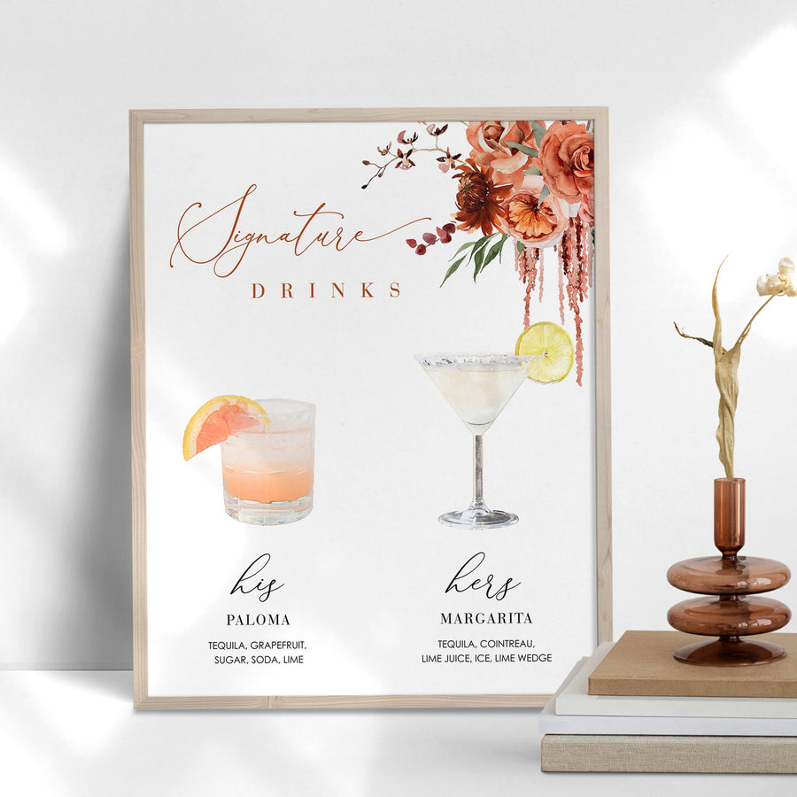 SCARLETT His and Hers Cocktail Sign Template