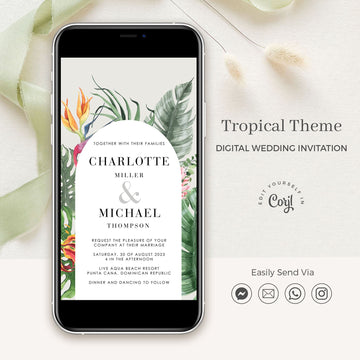 Tropical Wedding Invitation Electronic Card