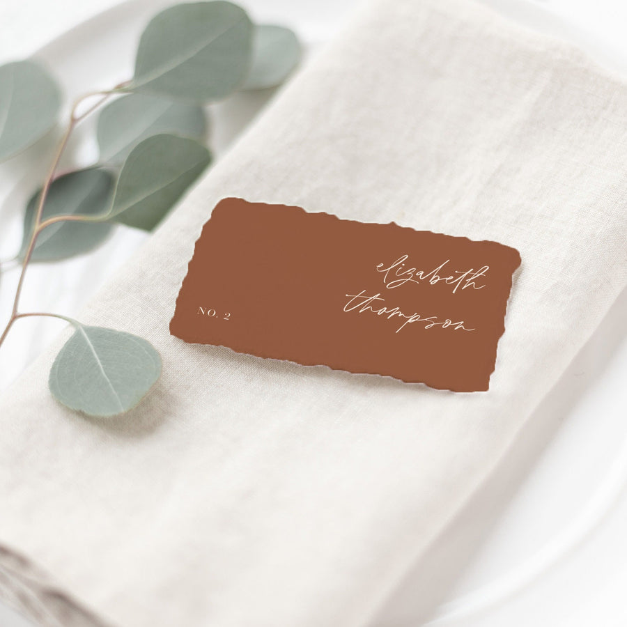 SIENNA Terracotta Place Cards Template
