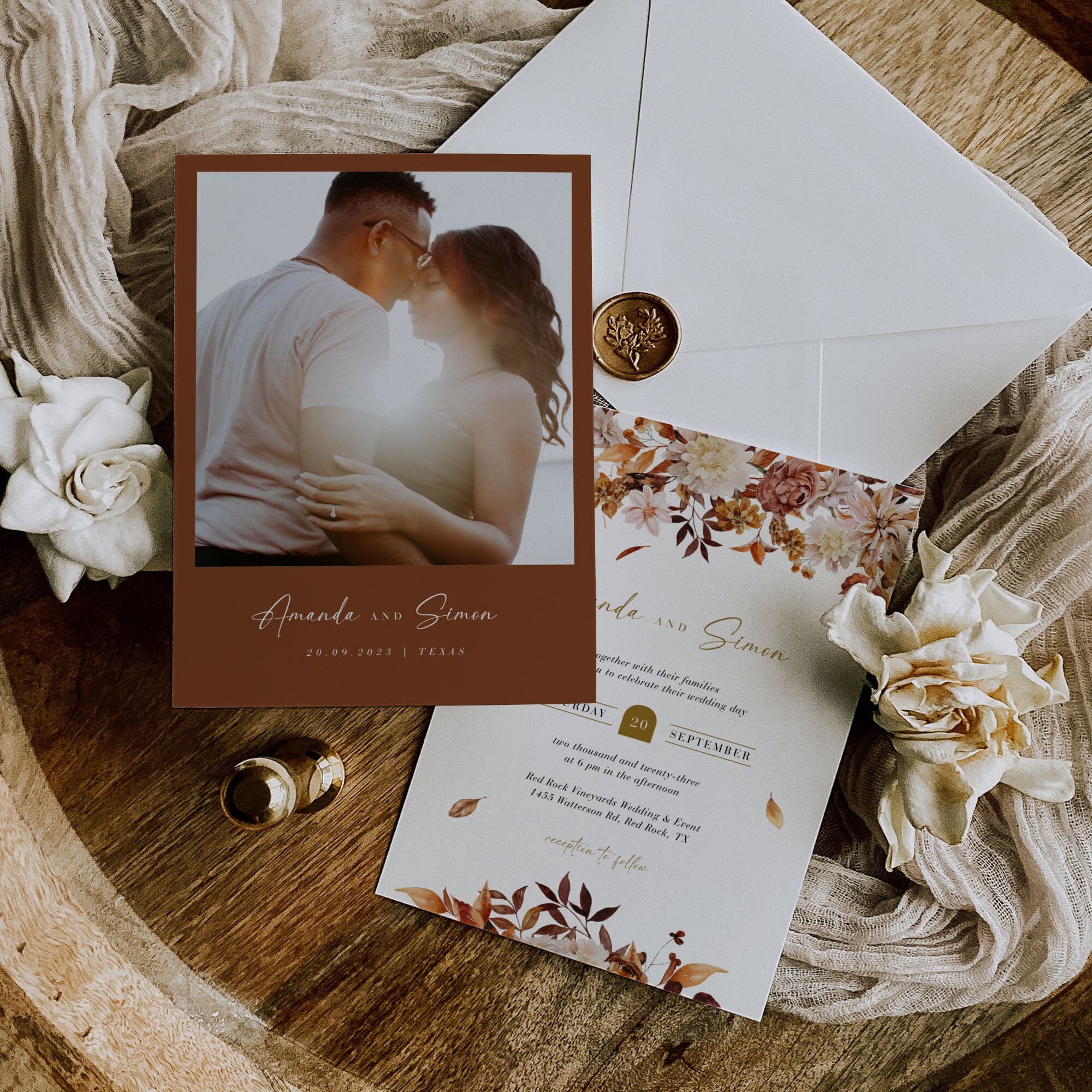 MARIGOLD Printable Wedding Invitation Fall Theme