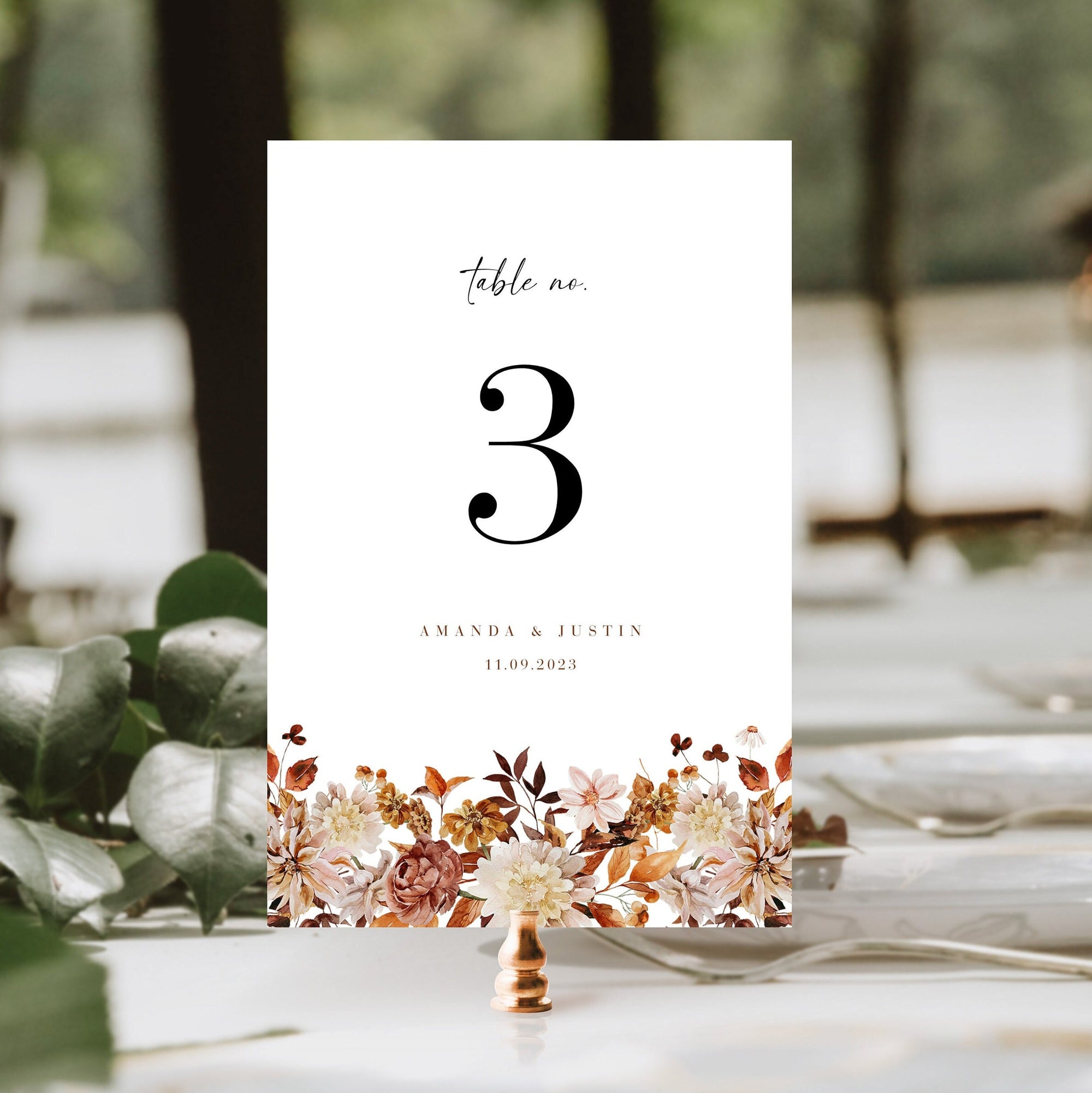 MARIGOLD Fall Wedding Table Numbers Diy