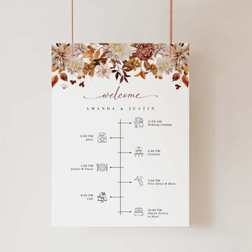 MARIGOLD Fall Wedding Order of Events Sign Template