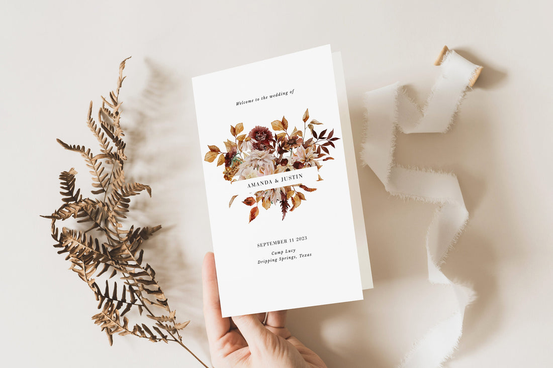 MARIGOLD Fall Wedding Program Template Bifold