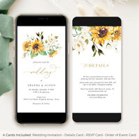 MARISOL Rustic Sunflower Wedding Invitation Digital