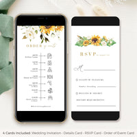 MARISOL Rustic Sunflower Wedding Invitation Digital