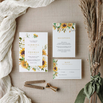 MARISOL Sunflower Wedding Invitation Suite Template