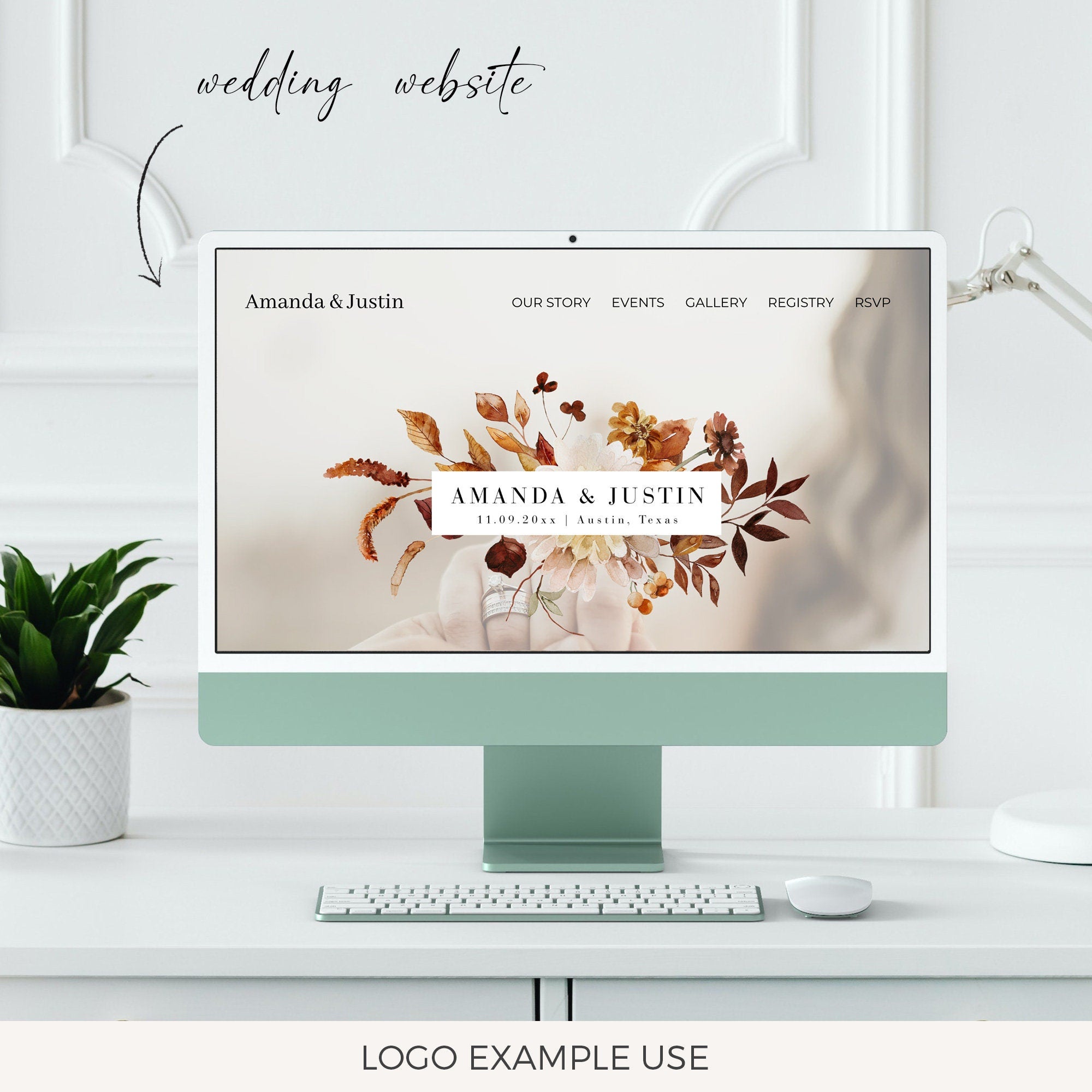MARIGOLD Floral Wedding Logo Design