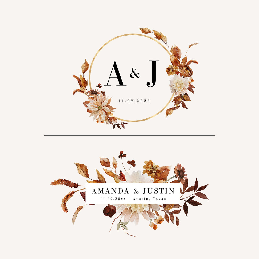 MARIGOLD Floral Wedding Logo Design