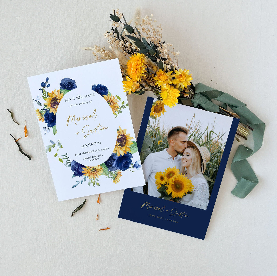 IVY Rustic Sunflower Save the Date Template
