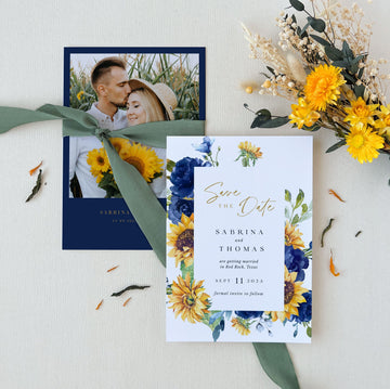 IVY Printable Sunflower Save the Date with Photo