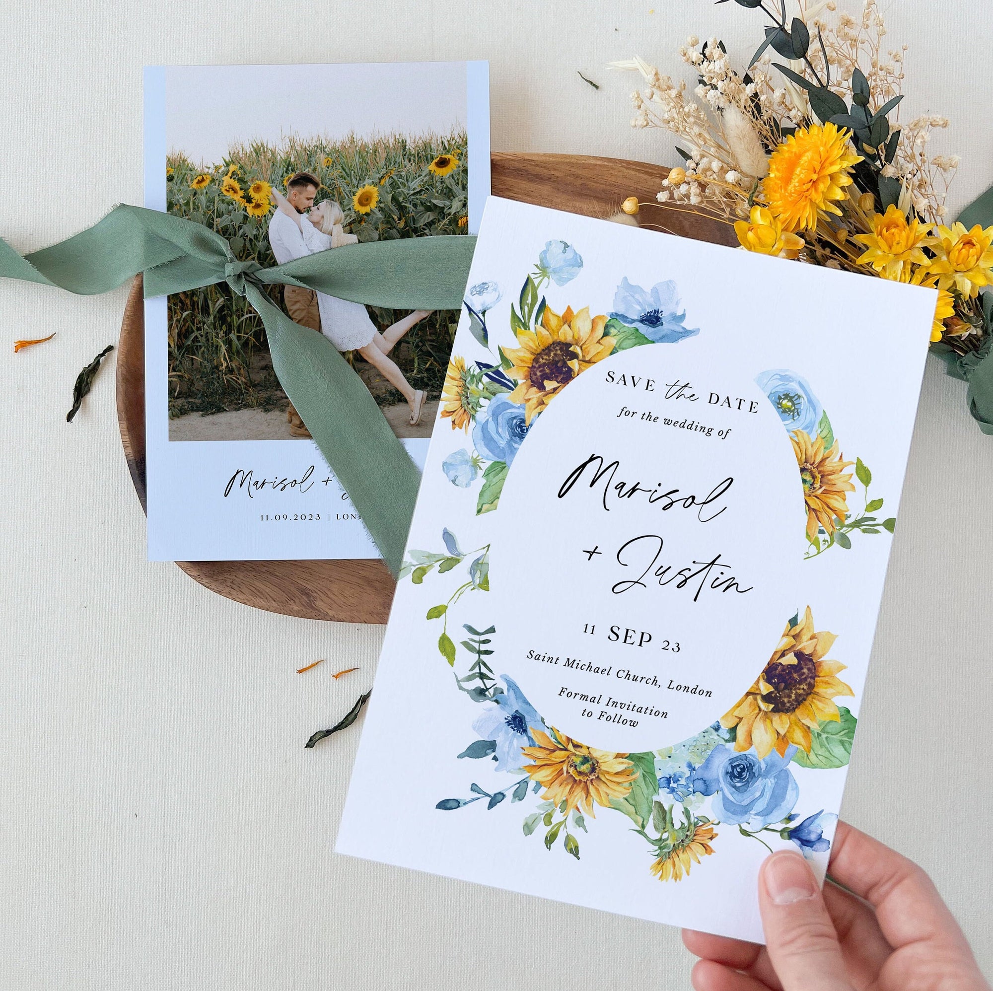 IVY Printable Wedding Save the Date Sunflower