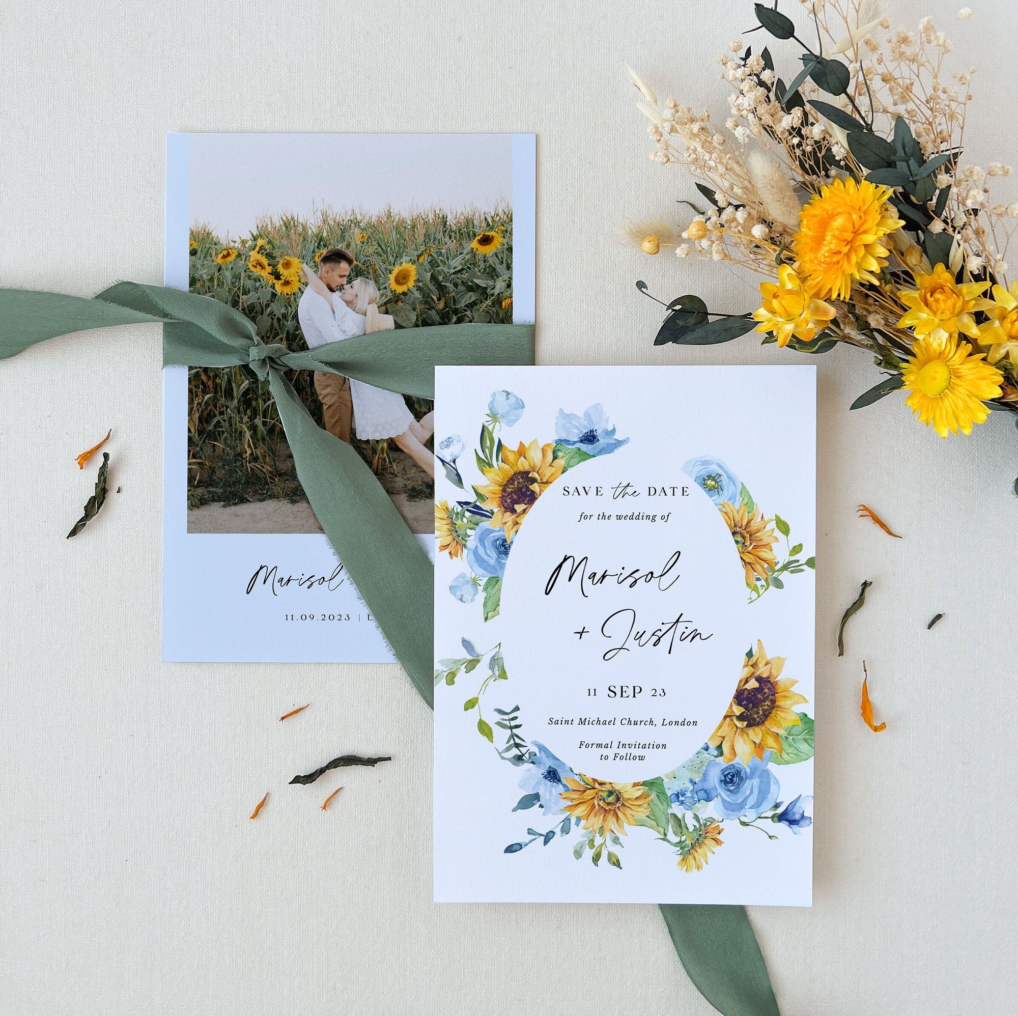 IVY Printable Wedding Save the Date Sunflower