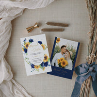 IVY Wedding Invitation Template Roses and Sunflowers