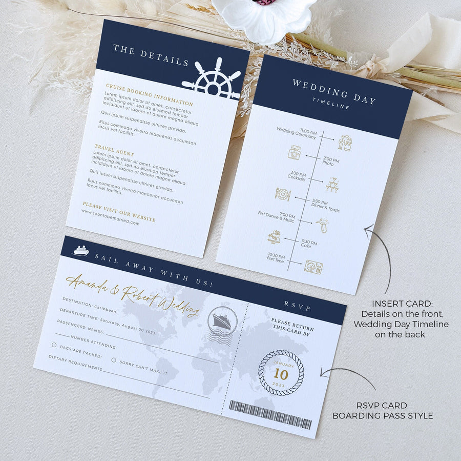 Nautical Passport Wedding Invitation Template