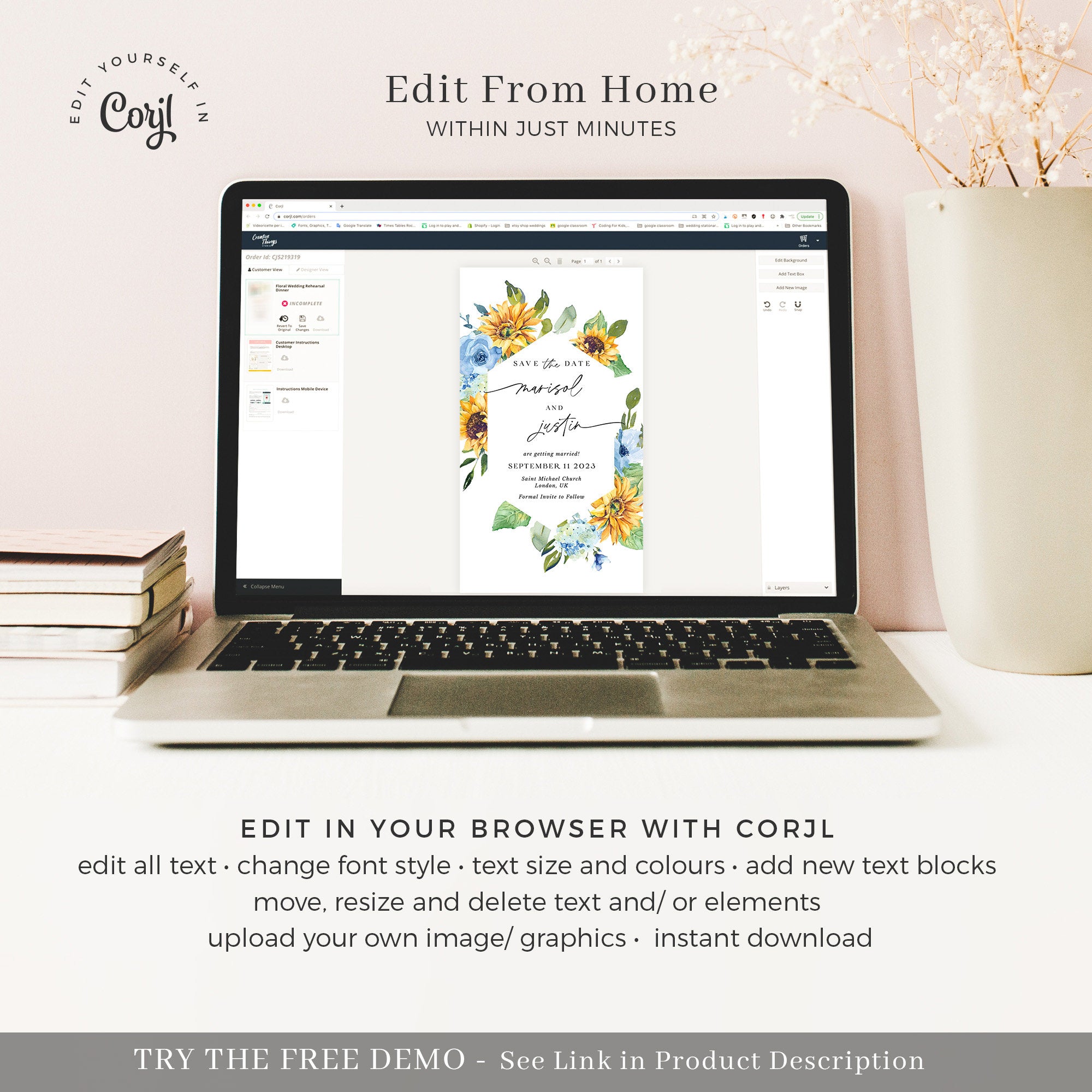 IVY Sunflower Save the Date Evite