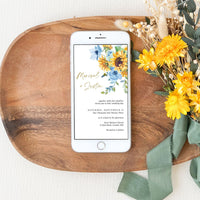 IVY Sunflower Themed Wedding Invitation Digital Card