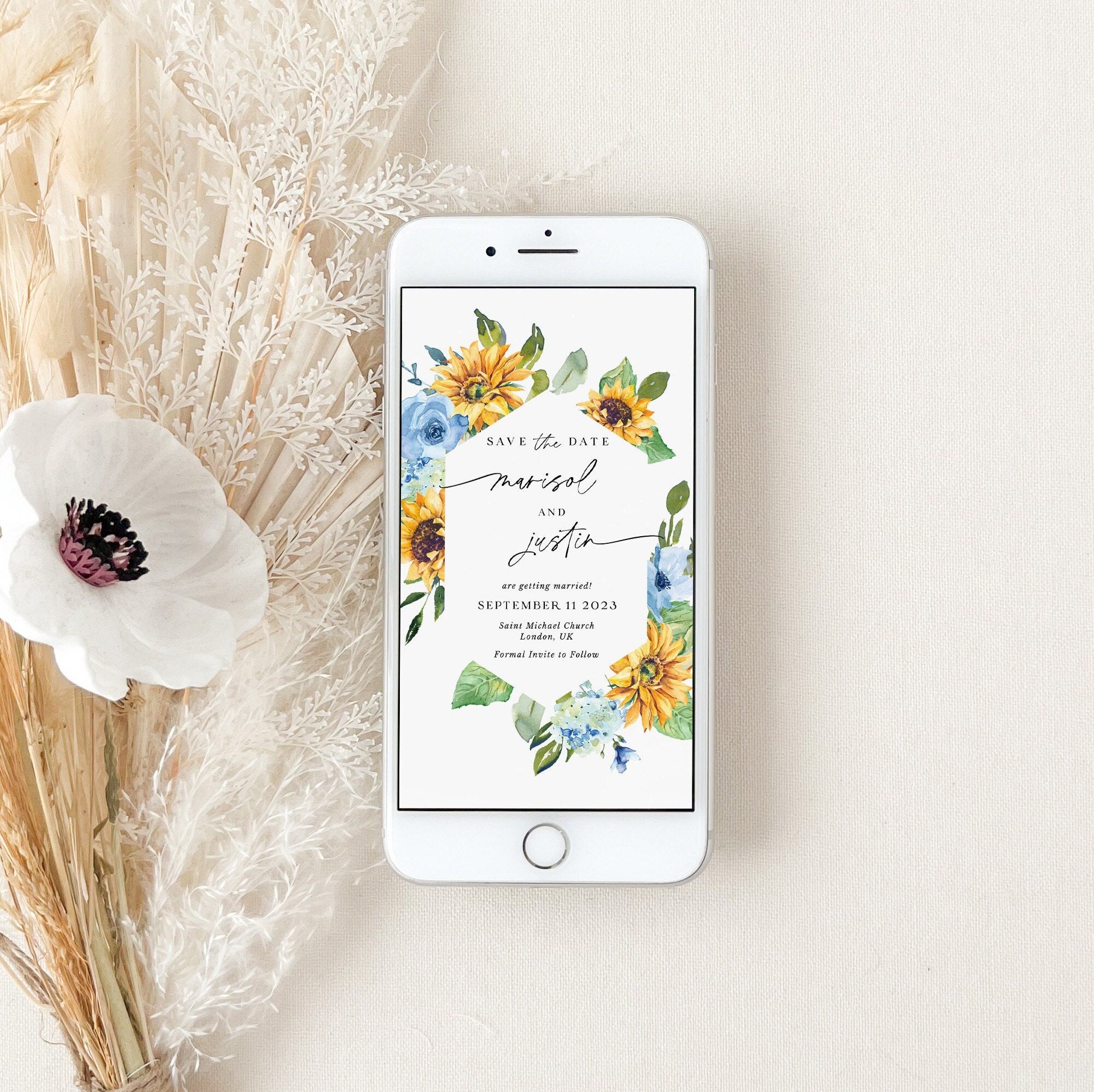 IVY Sunflower Save the Date Evite