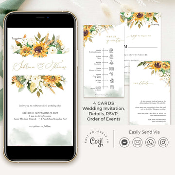 MARISOL Sunflower Wedding Invitation Digital