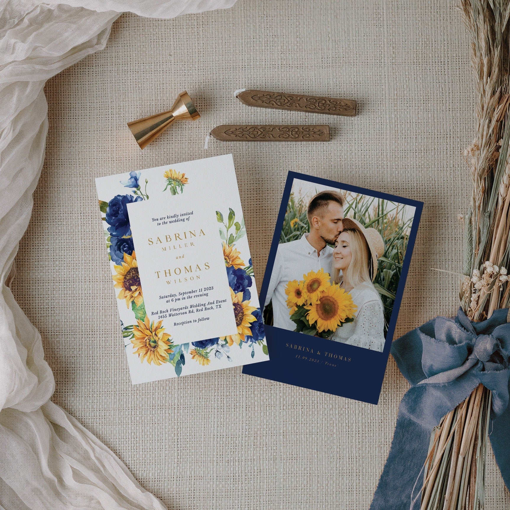 IVY Floral Wedding Invitation Suite Template