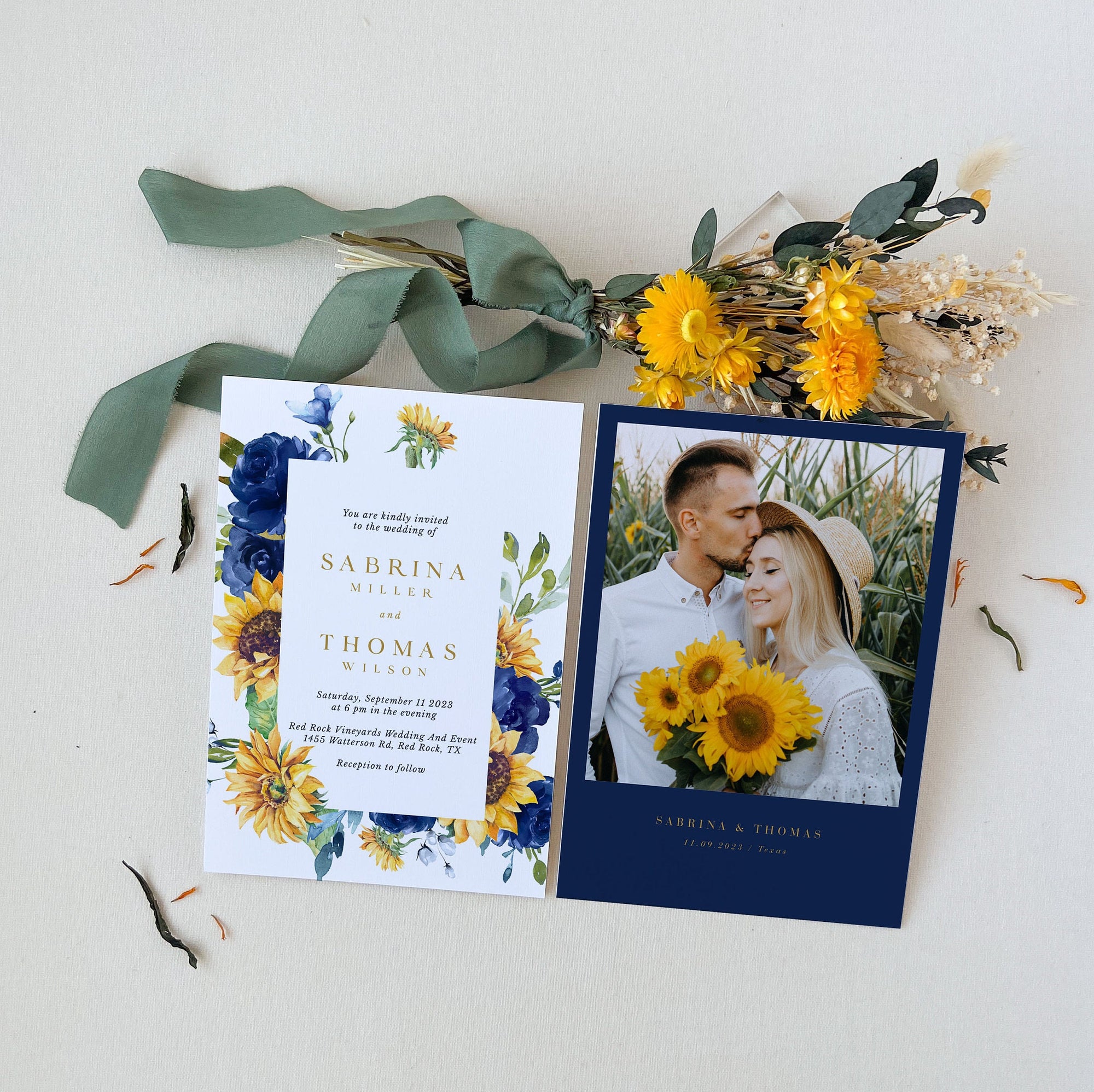 IVY Floral Wedding Invitation Suite Template
