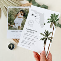 KONA Palm Tree Wedding Invitation Template with Photo