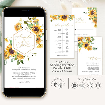 MARISOL Rustic Electronic Wedding Invitation and Rsvp