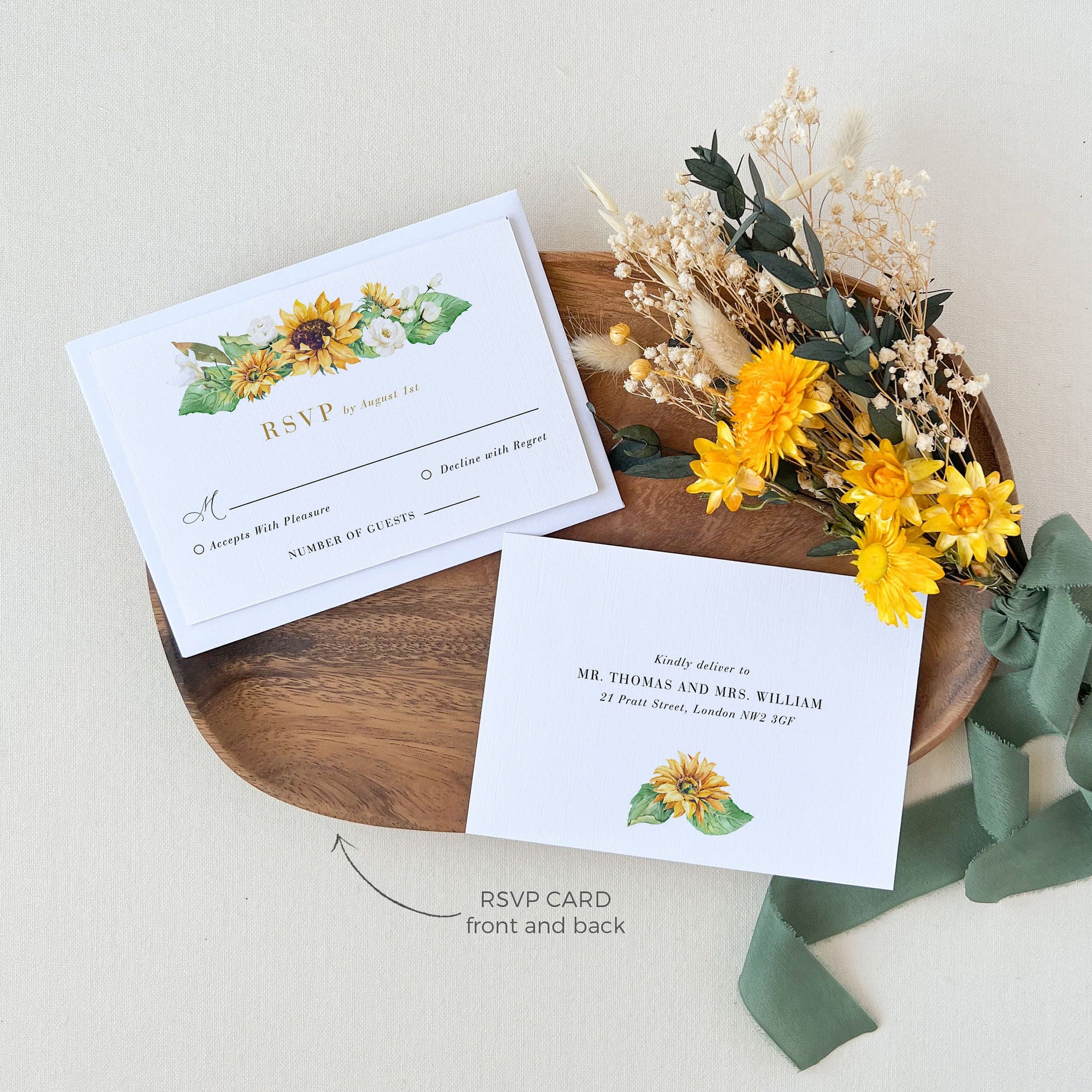 MARISOL Sunflower Wedding Invitation Set Template
