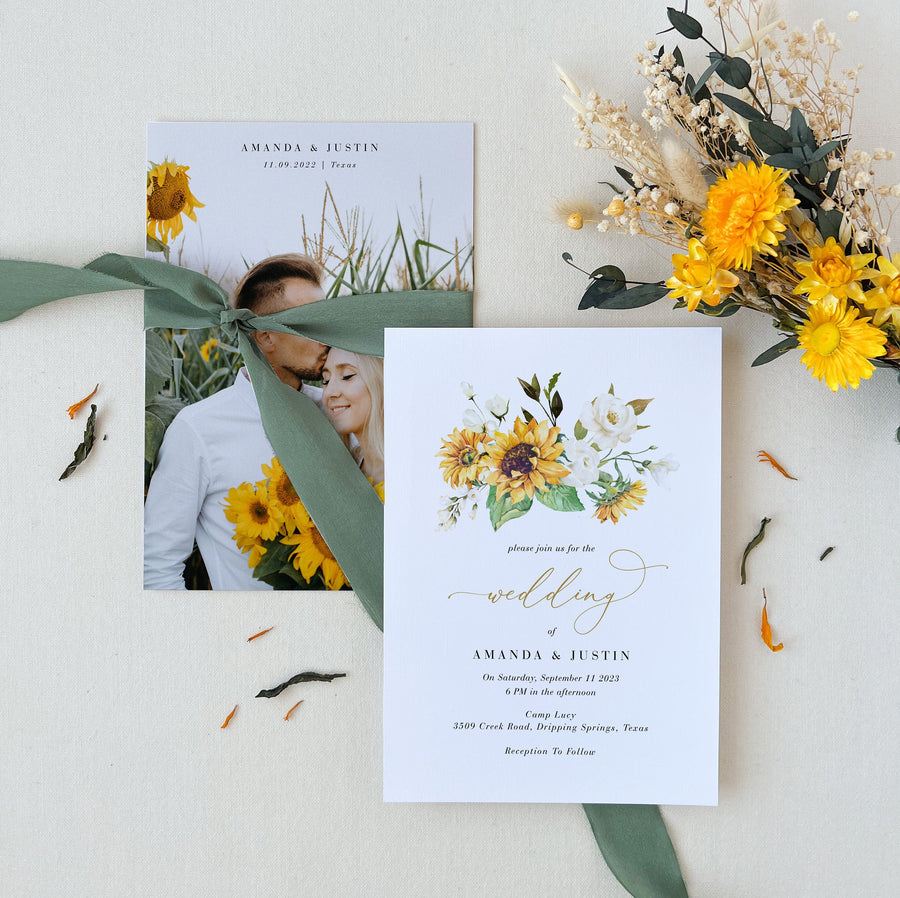 MARISOL Sunflower Wedding Invitation Set Template