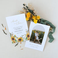 MARISOL Rustic Sunflower Wedding Invitation Suite Template