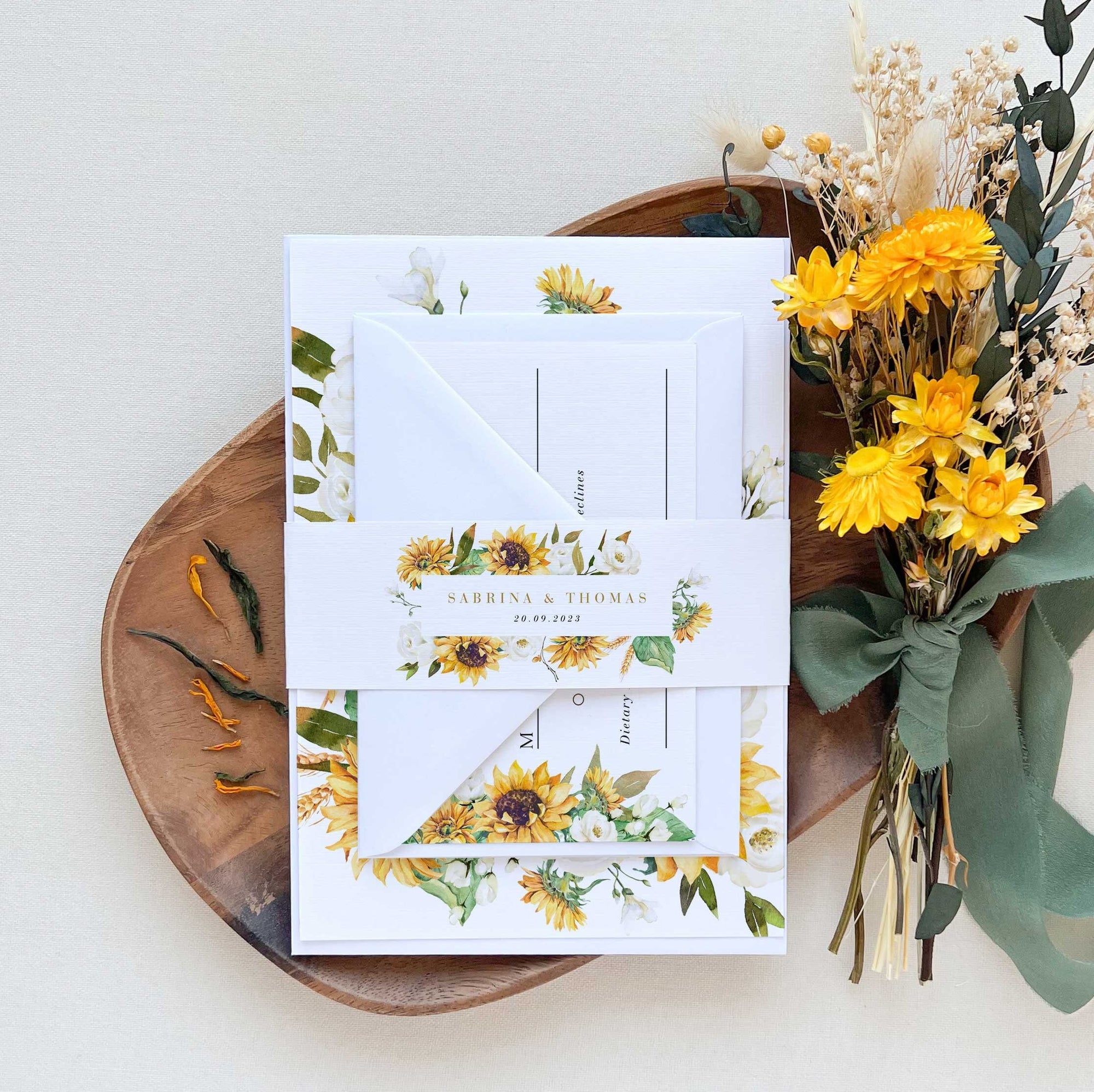 MARISOL Sunflower Wedding Invitation Suite Template
