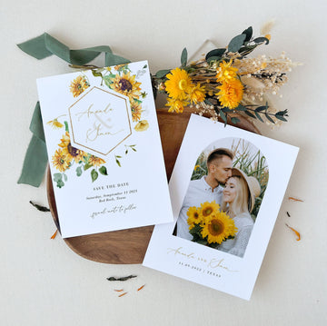 MARISOL Rustic Sunflower Save the Date Template