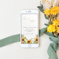 MARISOL Electronic Save the Date Sunflower and Roses