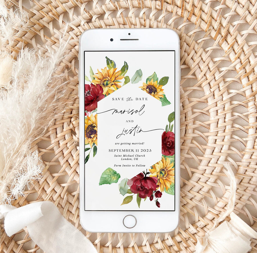 RUBY Floral Save the Date Digital Template