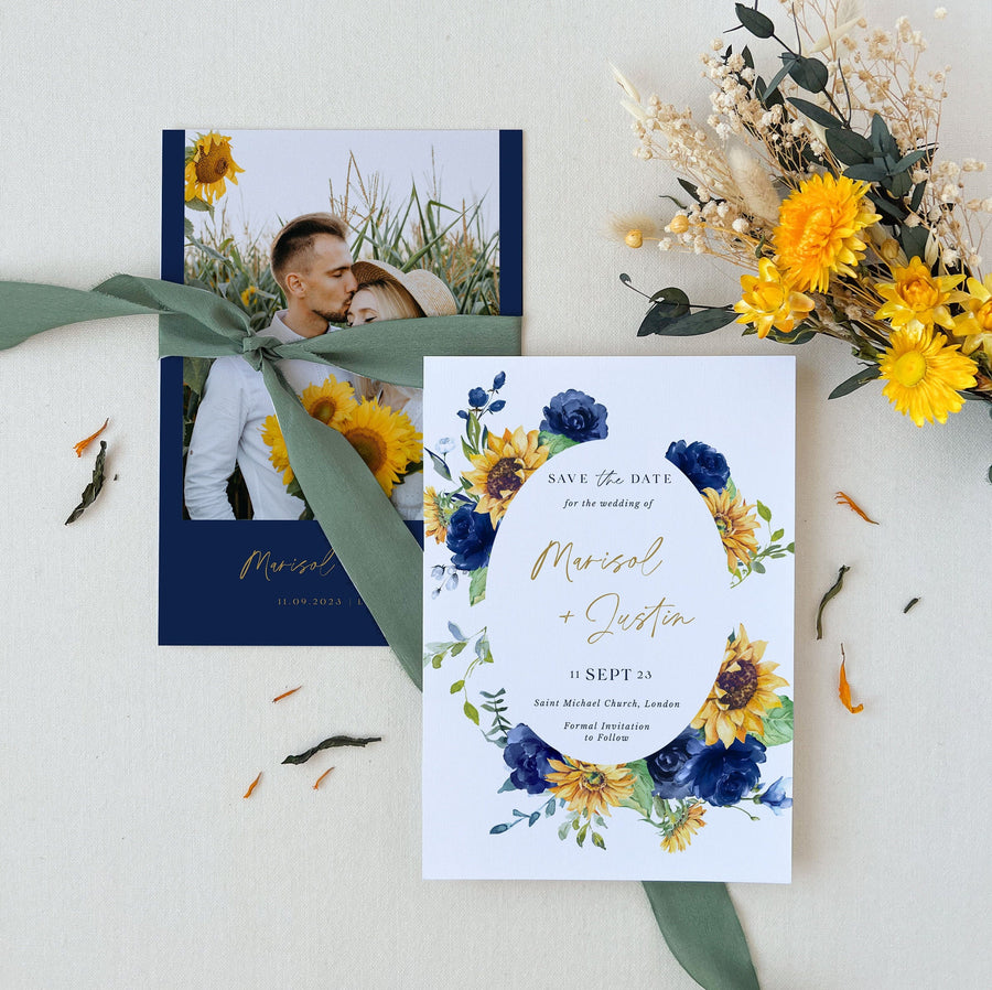 IVY Rustic Sunflower Save the Date Template