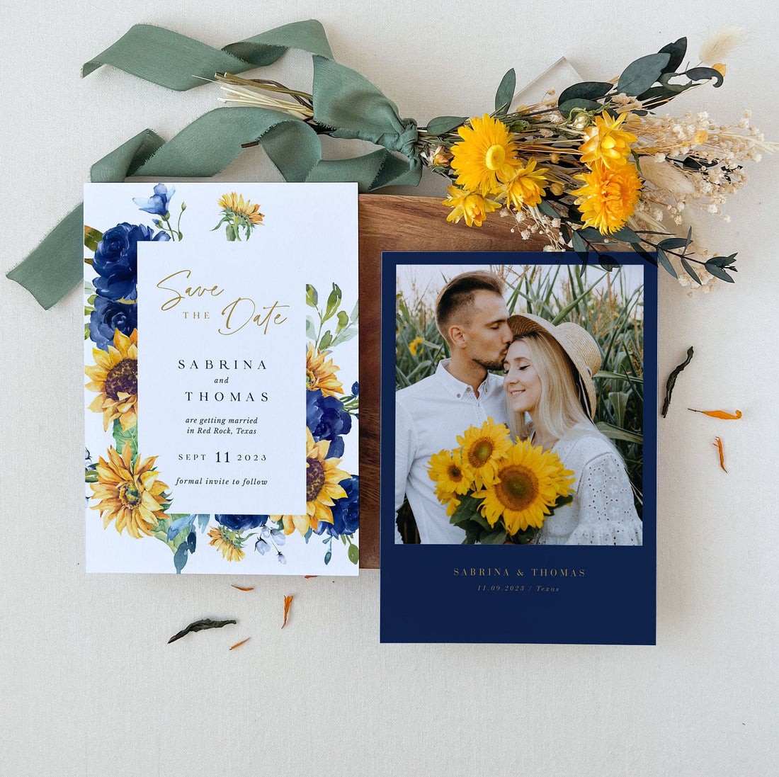 IVY Printable Sunflower Save the Date with Photo