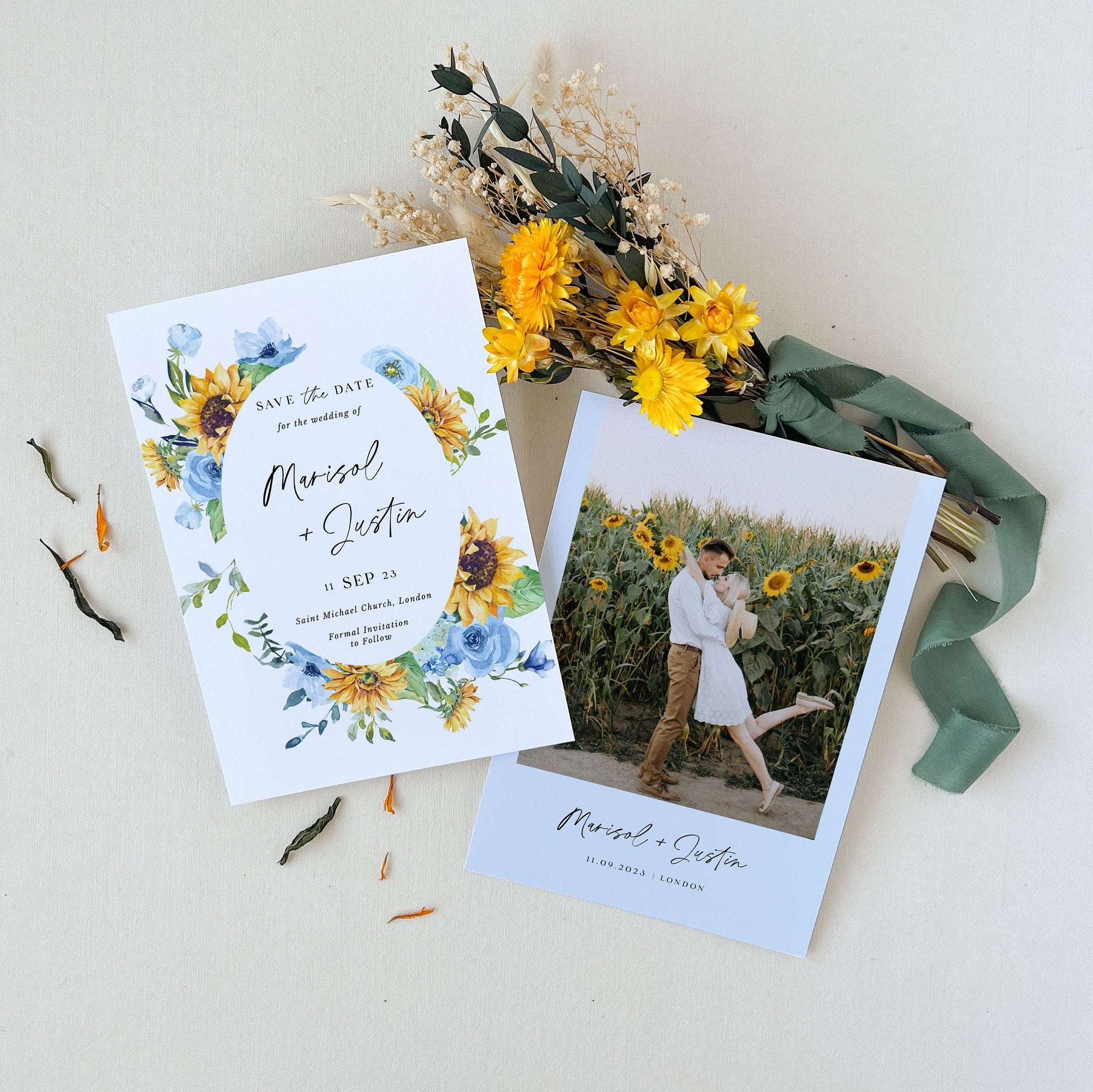 IVY Printable Wedding Save the Date Sunflower