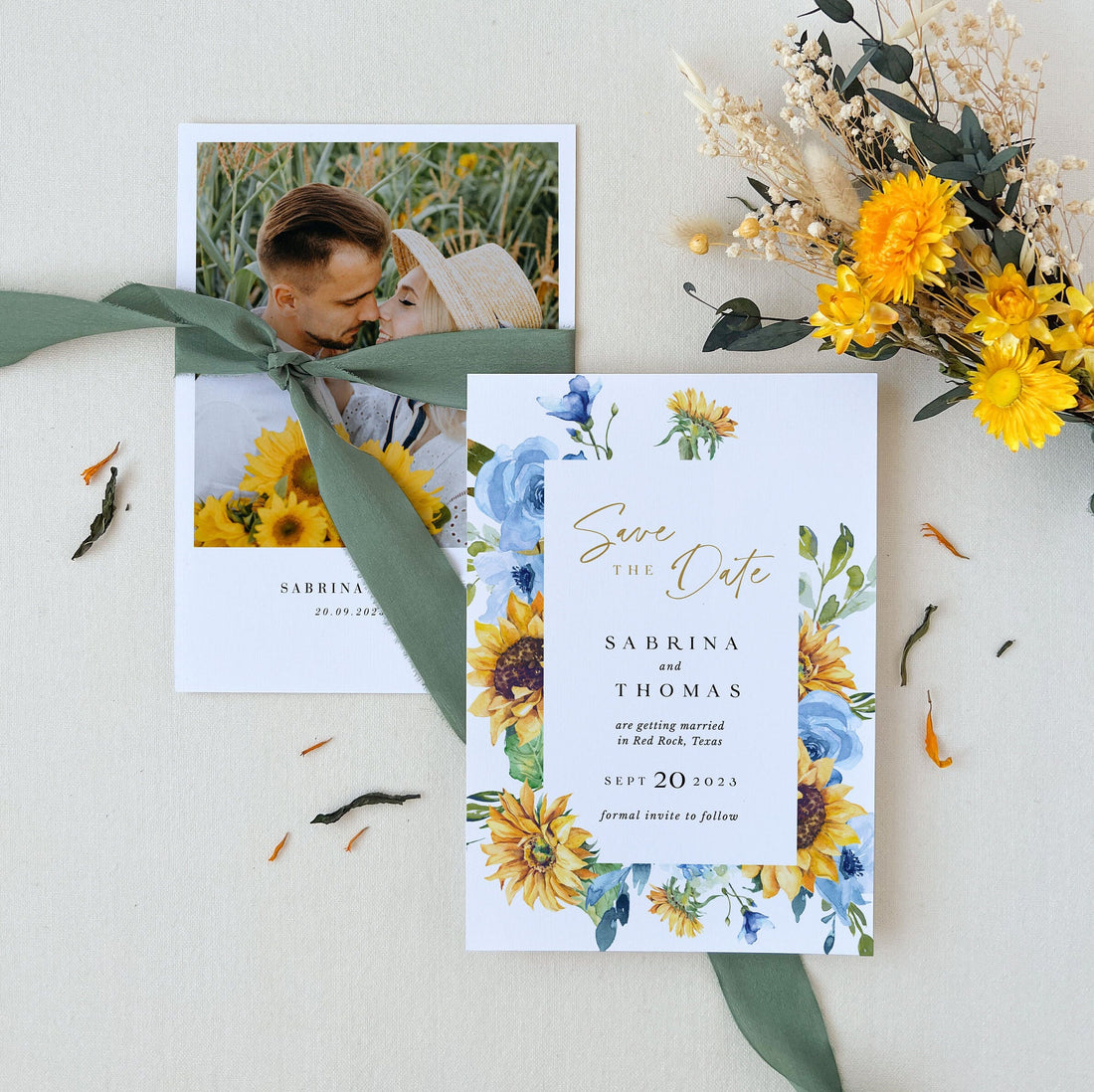 IVY Printable Save the Date Dusty Blue