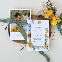 IVY Printable Wedding Invitations Roses and Sunflowers