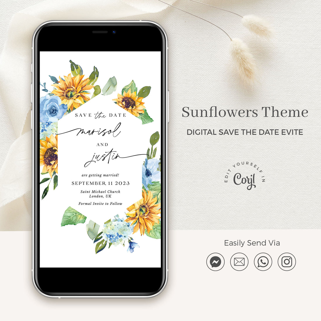 IVY Sunflower Save the Date Evite