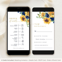 IVY Rustic Sunflowers Wedding Invitation Electronic