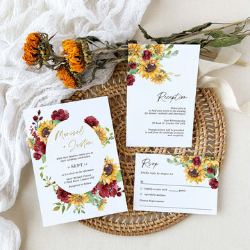 RUBY Floral Wedding Invitation Suite Template